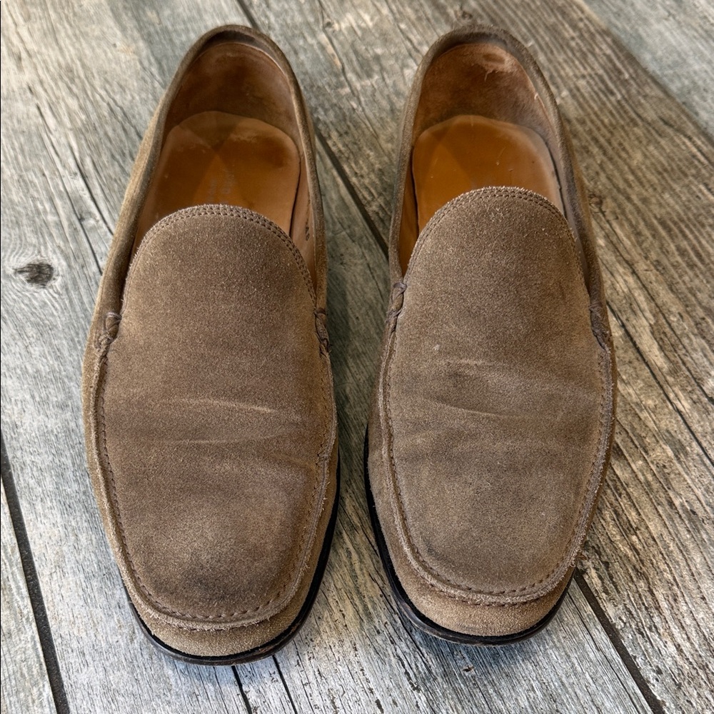 John Varvatos Tan Suede Loafers